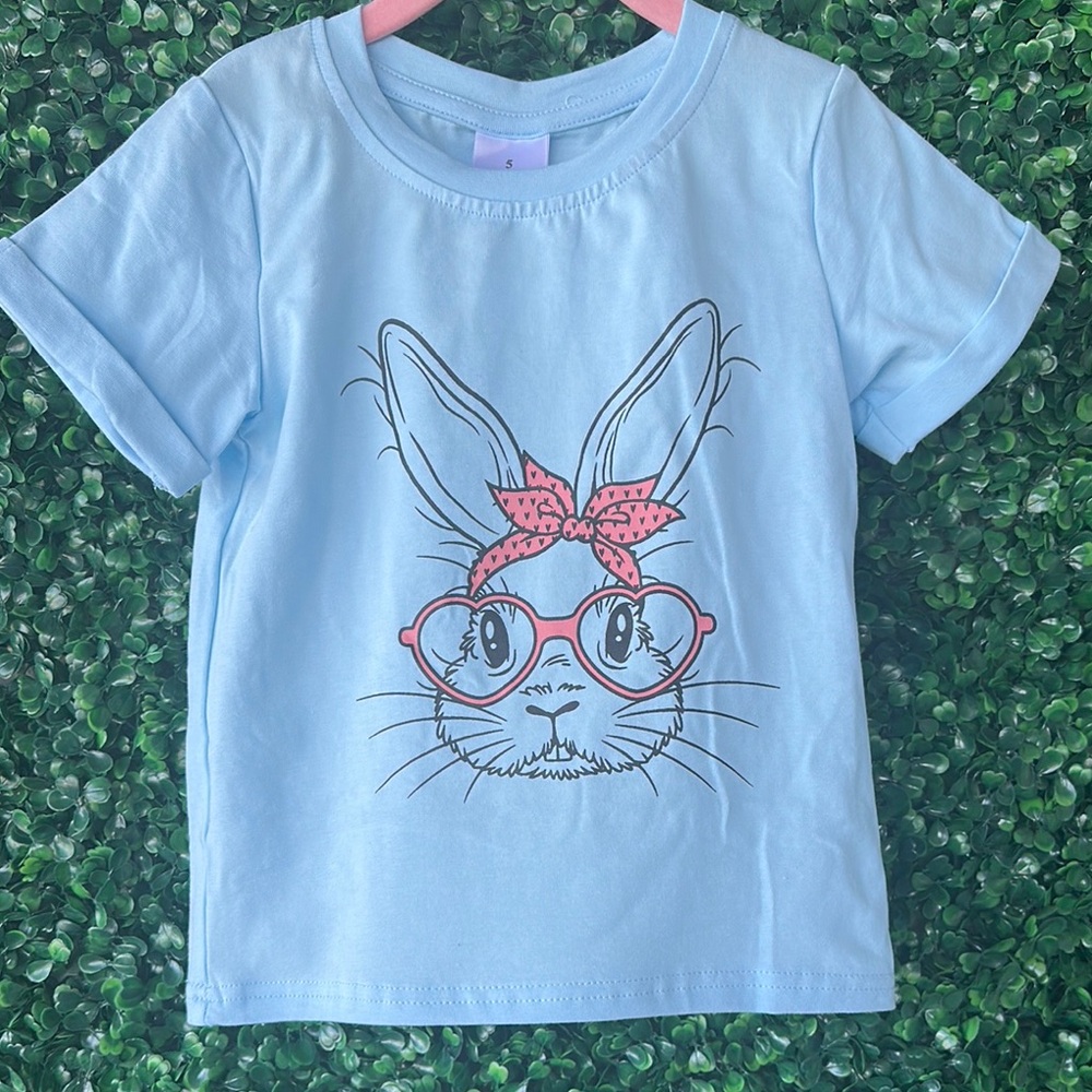 Blue Bunny Graphic Kids T-Shirt